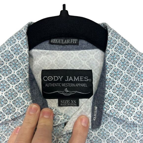 Cody James Woman’s blue/green snap button  slim fit x small - Picture 9 of 15